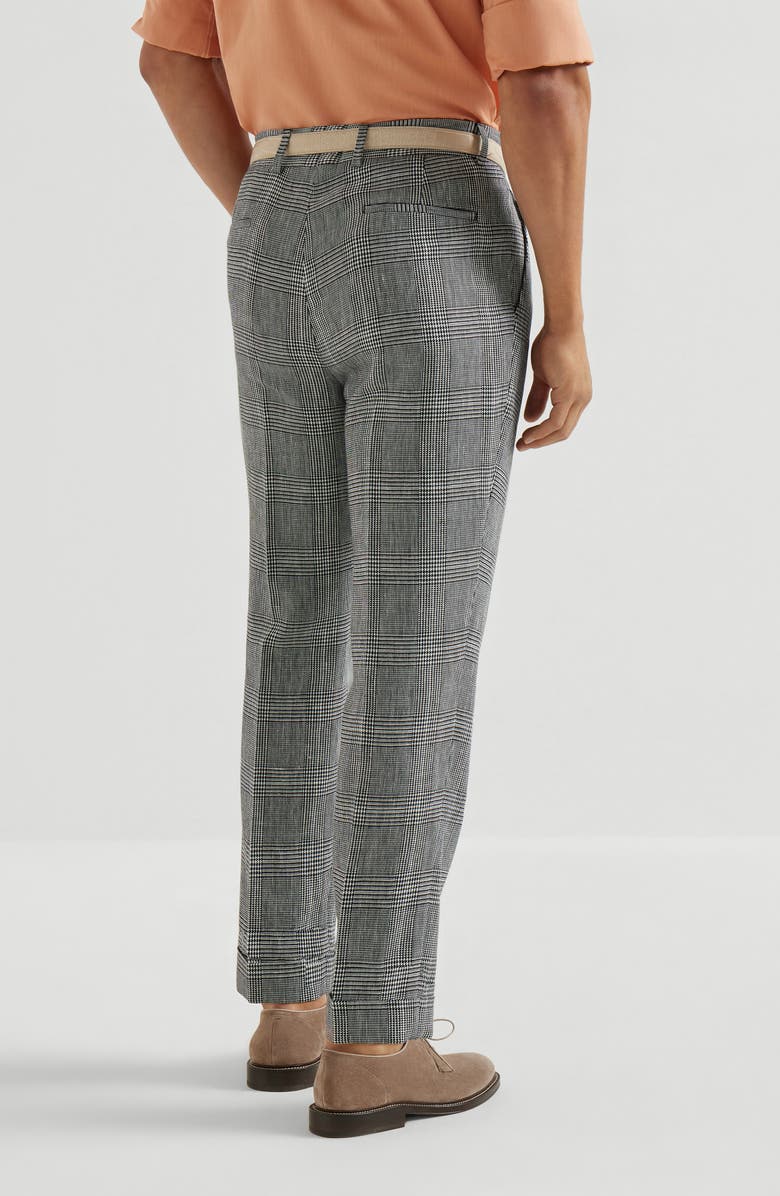 Brunello Cucinelli Prince of Wales trousers, Alternate, color, Black