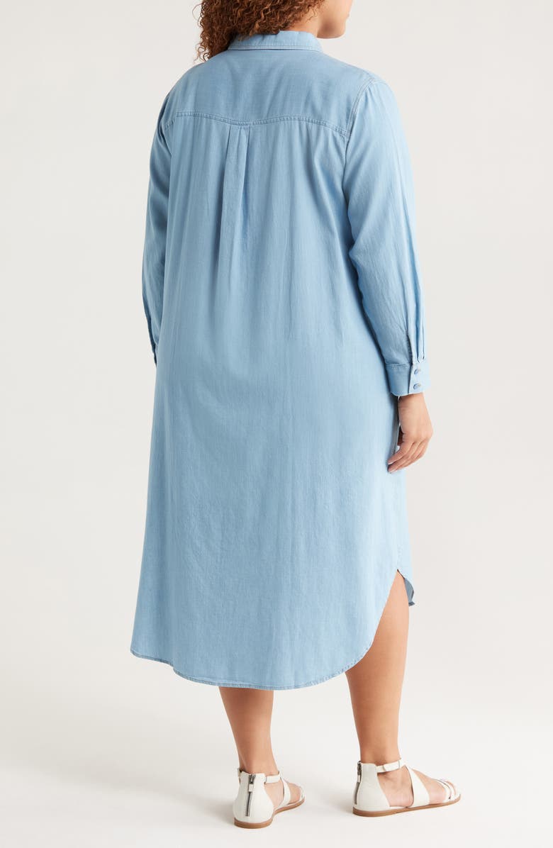 Eileen Fisher Classic Long Sleeve Airy Organic Cotton Twill Shirtdress, Alternate, color,