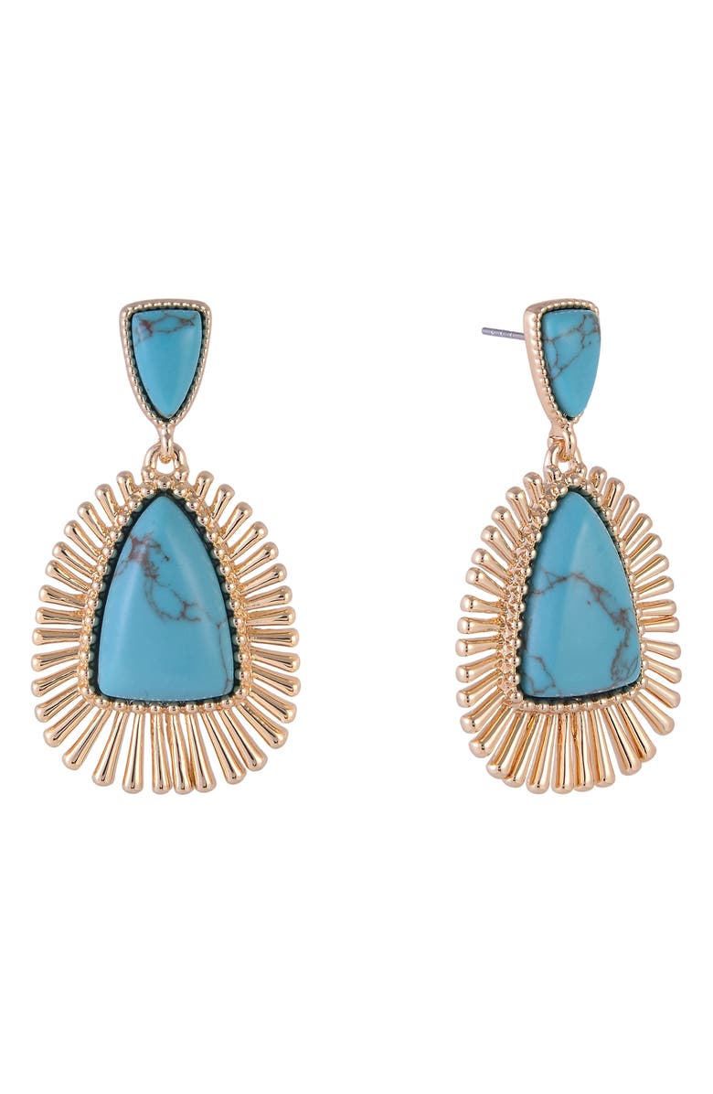 Rachel Roy Resin Drop Earrings, Alternate, color, Turquoise