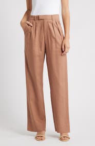 WAYF Naomi Linen Blend Straight Leg Pants