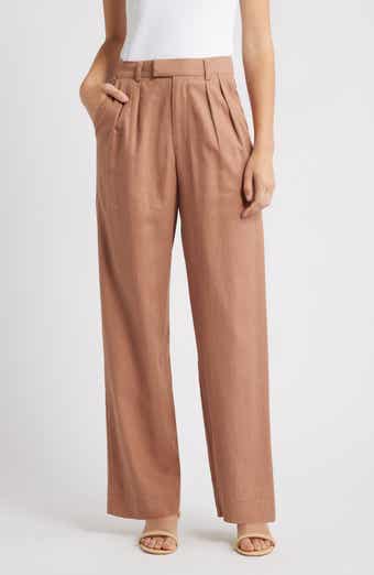 WAYF Naomi Linen Blend Straight Leg Pants