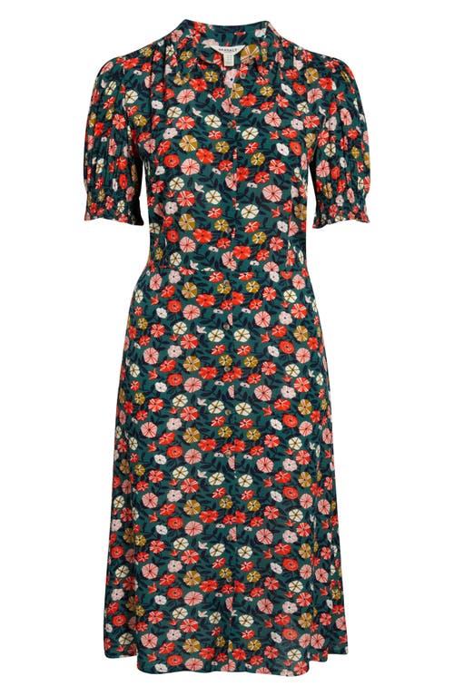 Seasalt Cornwall Bridget Floral Print Midi Dress In Green