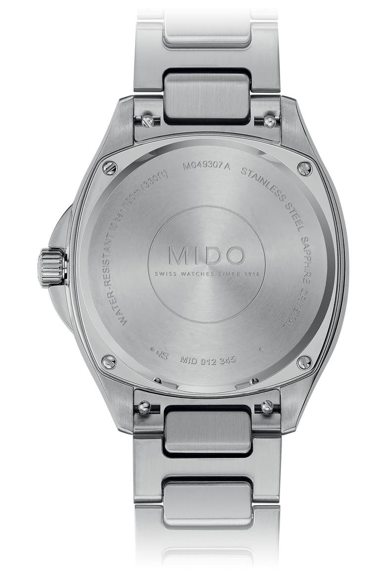 Multifort Square Automatic Bracelet Watch, 35mm, Alternate, color, GREY