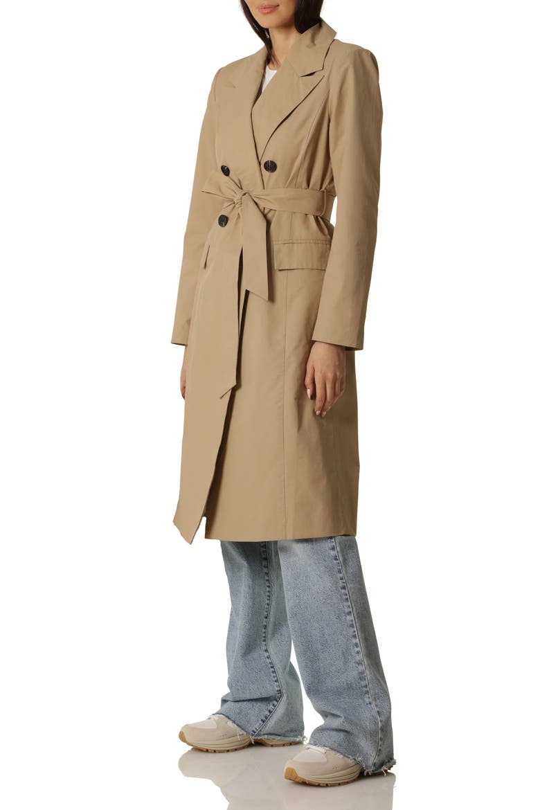 Water Resistant Double Breasted Trench Coat, Alternate, color, KHAKI