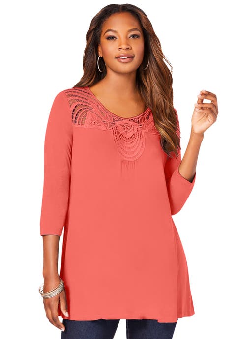 Lace Embellished Swing Ultra Femme Top