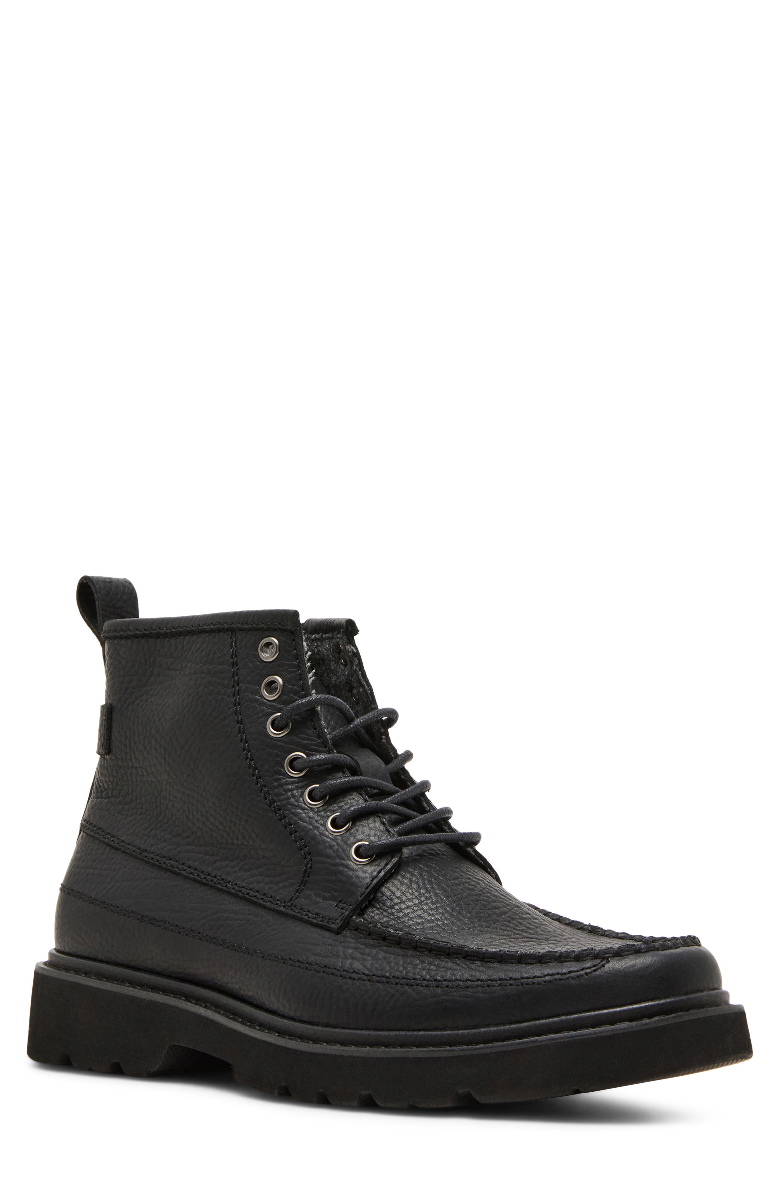 Steve Madden Daviston Moc Toe Boot, Main, color, Black