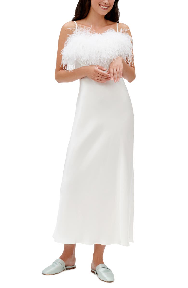 Sleeper Boheme Feather Nightgown, Main, color,
