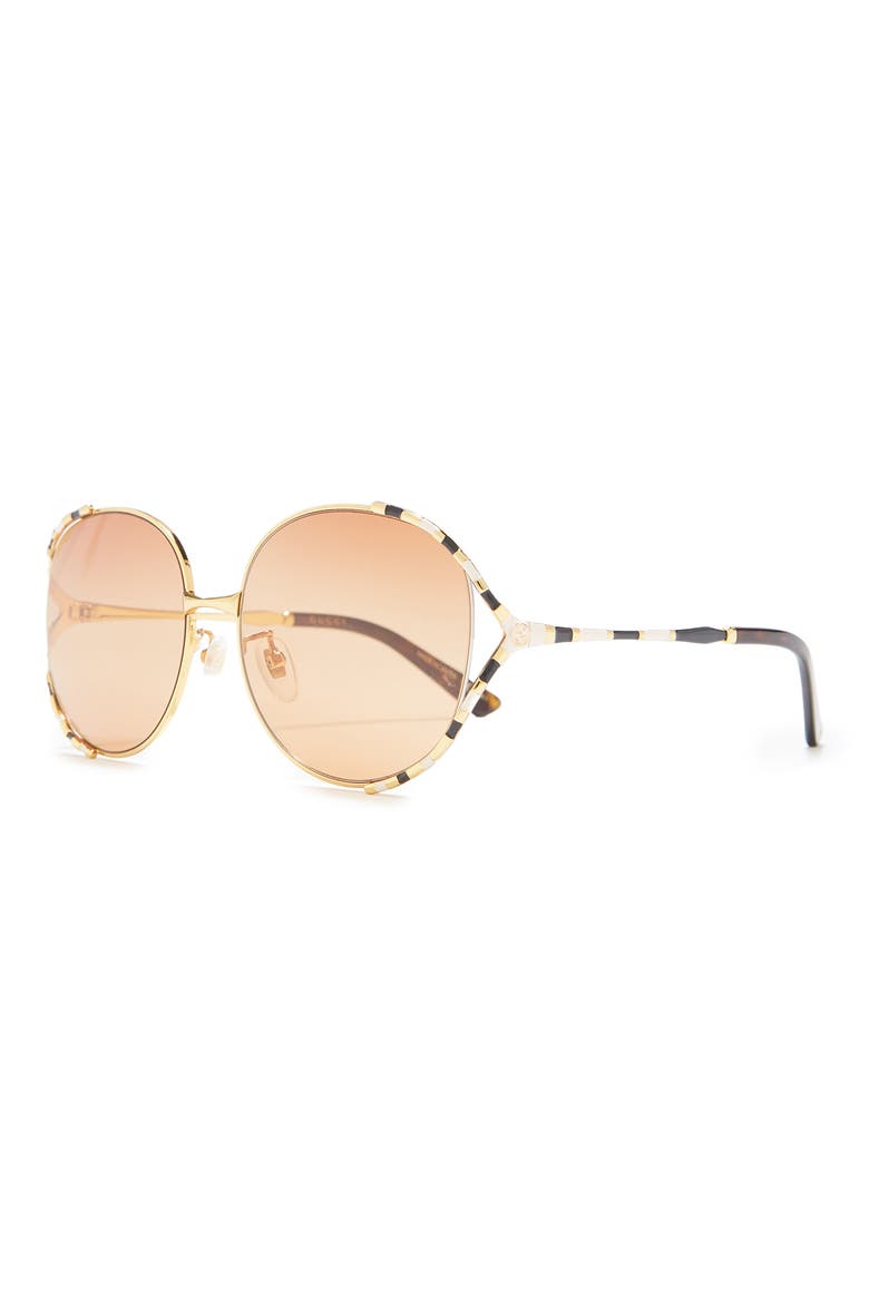 59mm Round Sunglasses, Alternate, color, GOLD GOLD ORANGE/
