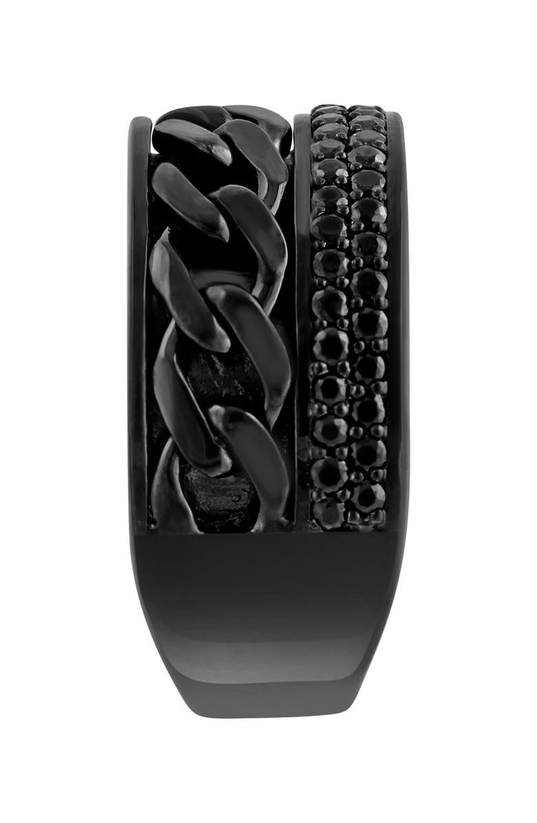 EFFY Men's Sterling Silver Pavé Black Spinel Band Ring, Alternate, color, Black