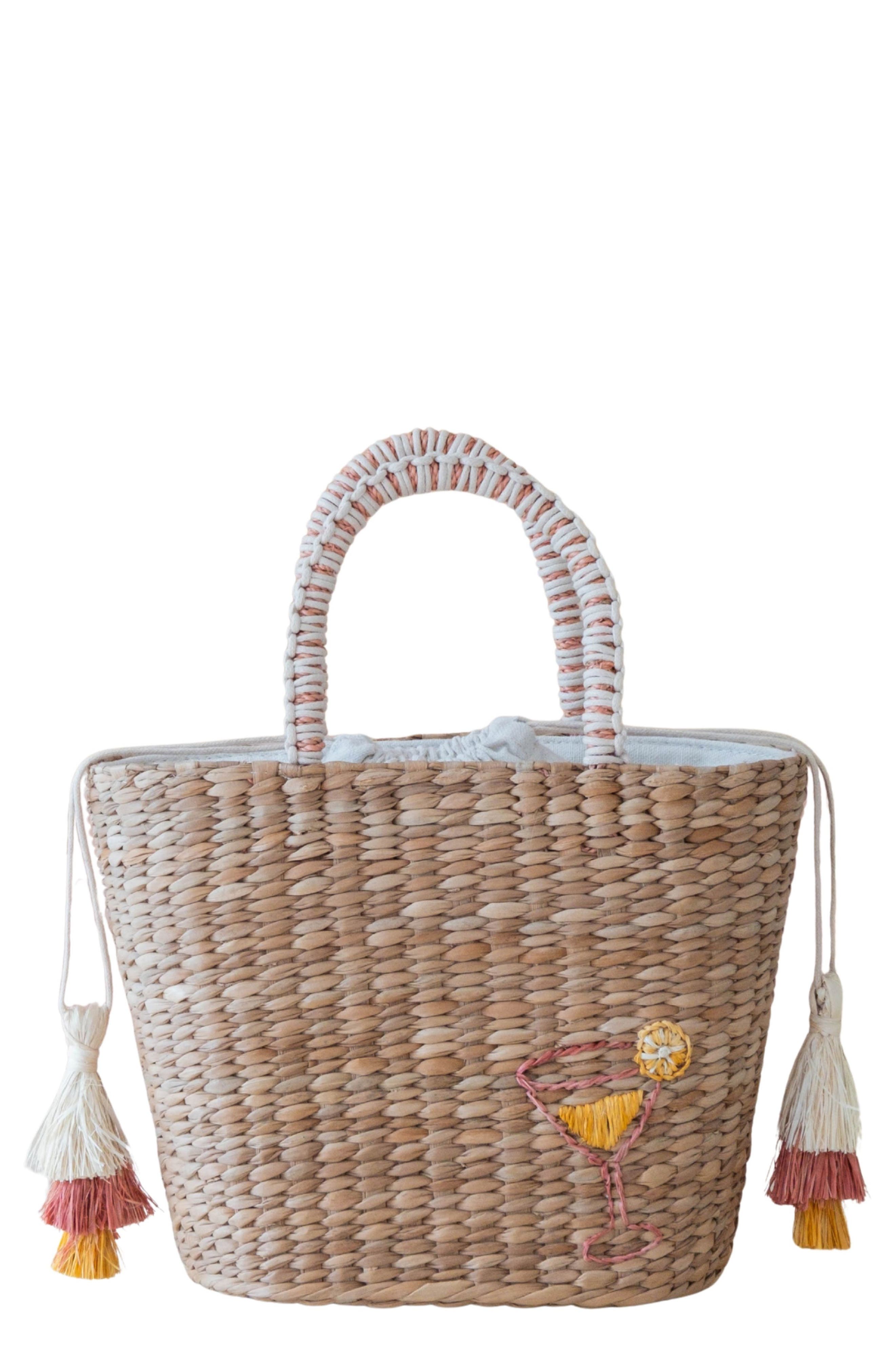 LIKHA Cocktail Embroidered Tote Bag, Main, color, 