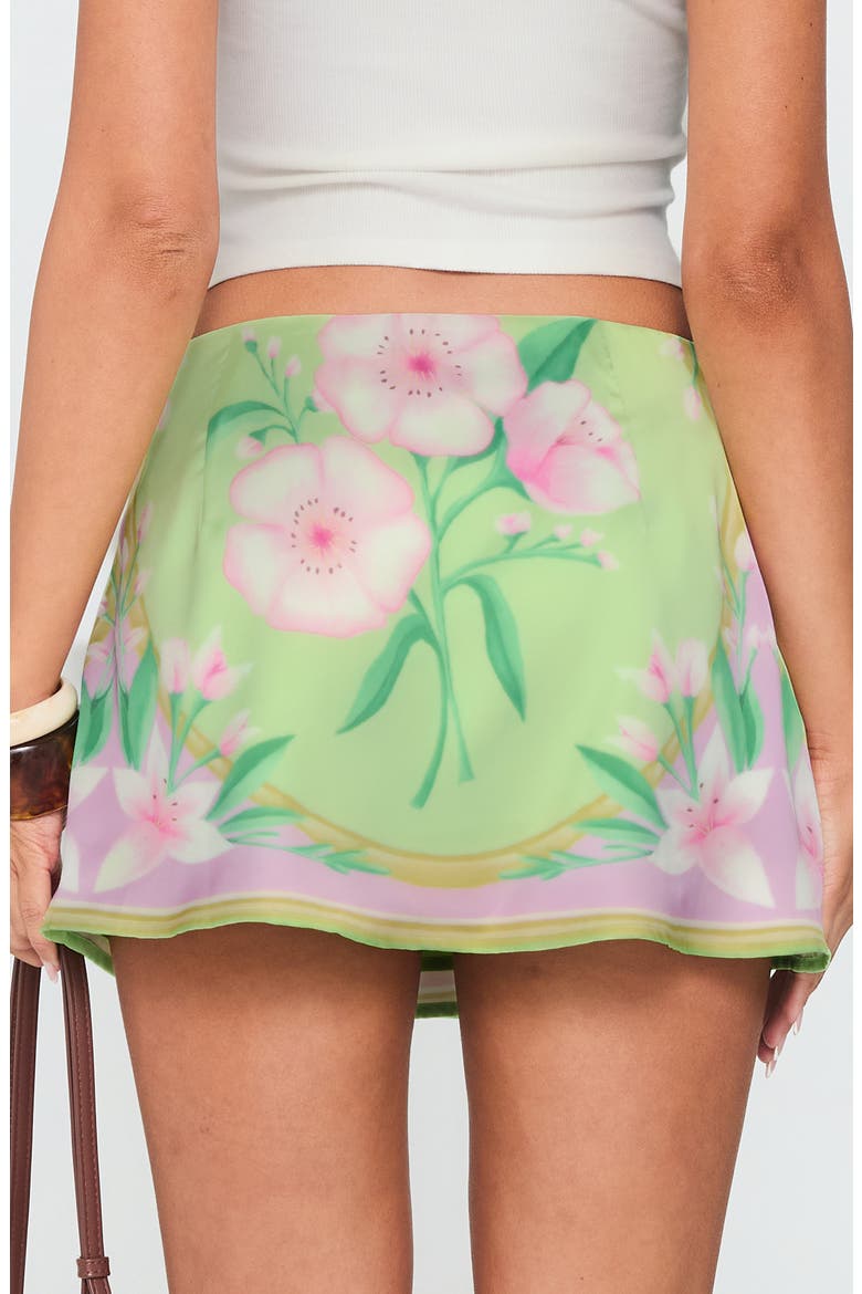Provoke Floral Wrap Miniskirt, Alternate, color, GREEN FLORAL
