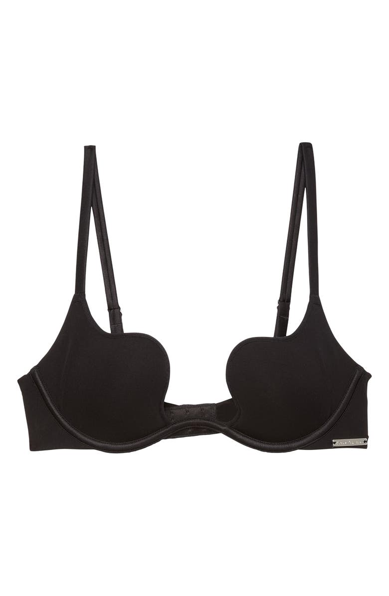 Fleur Du Mal Le Stretch U-Neck Underwire Plunge Bra, Main, color, Black