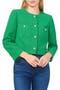 Collarless Tweed Jacket