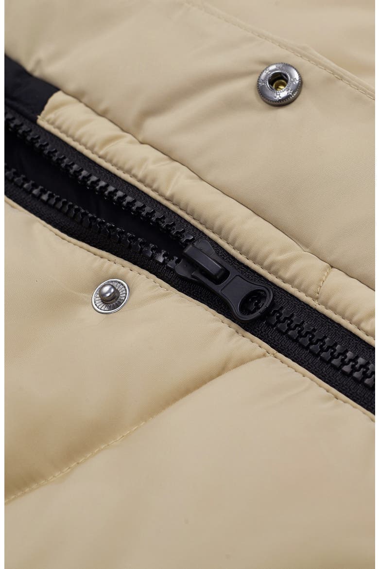 Fleece Lined  Puffer Coat with Removable Trim, Alternate, color, Khaki