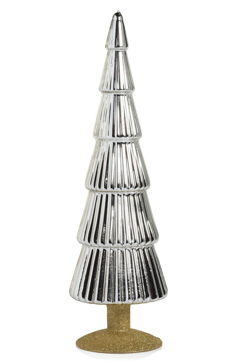 Zodax Set of 2 Dembe Glass Tree Figurines, Main, color, Silver/ Gold