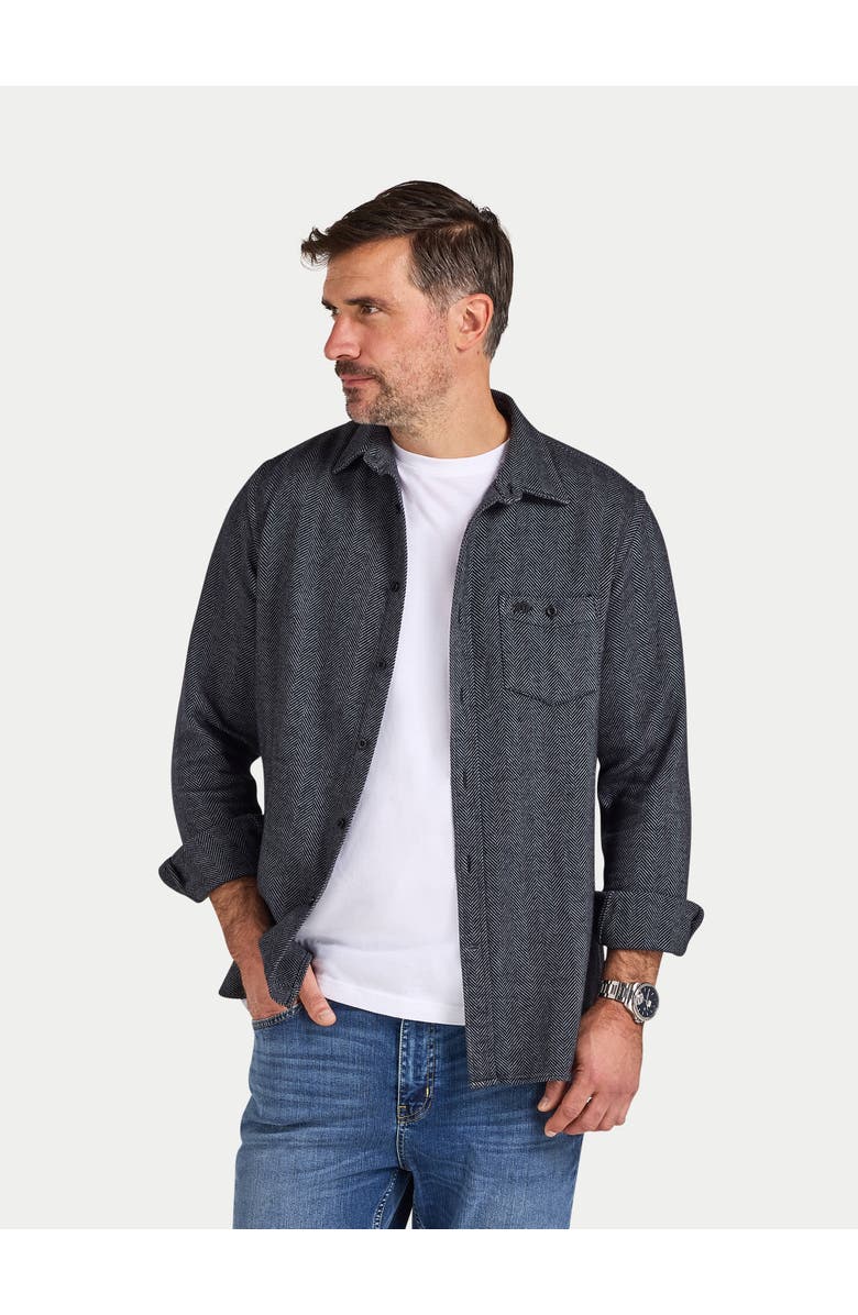 Raging Bull Long Sleeve Brushed Herringbone Shirt, Main, color, Charcoal