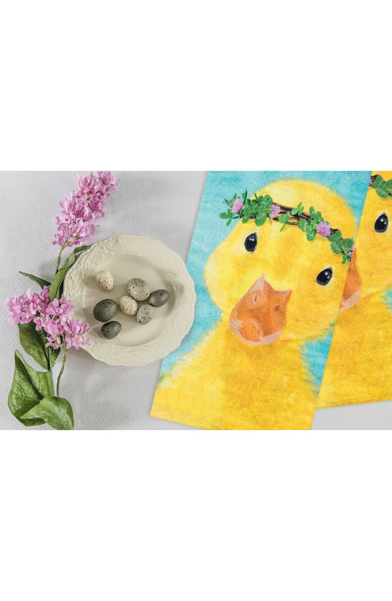 C&F Home Clover Duckling Easter Spring Theme Printed Flour Sack Kitchen Dishtowel, Alternate, color, White