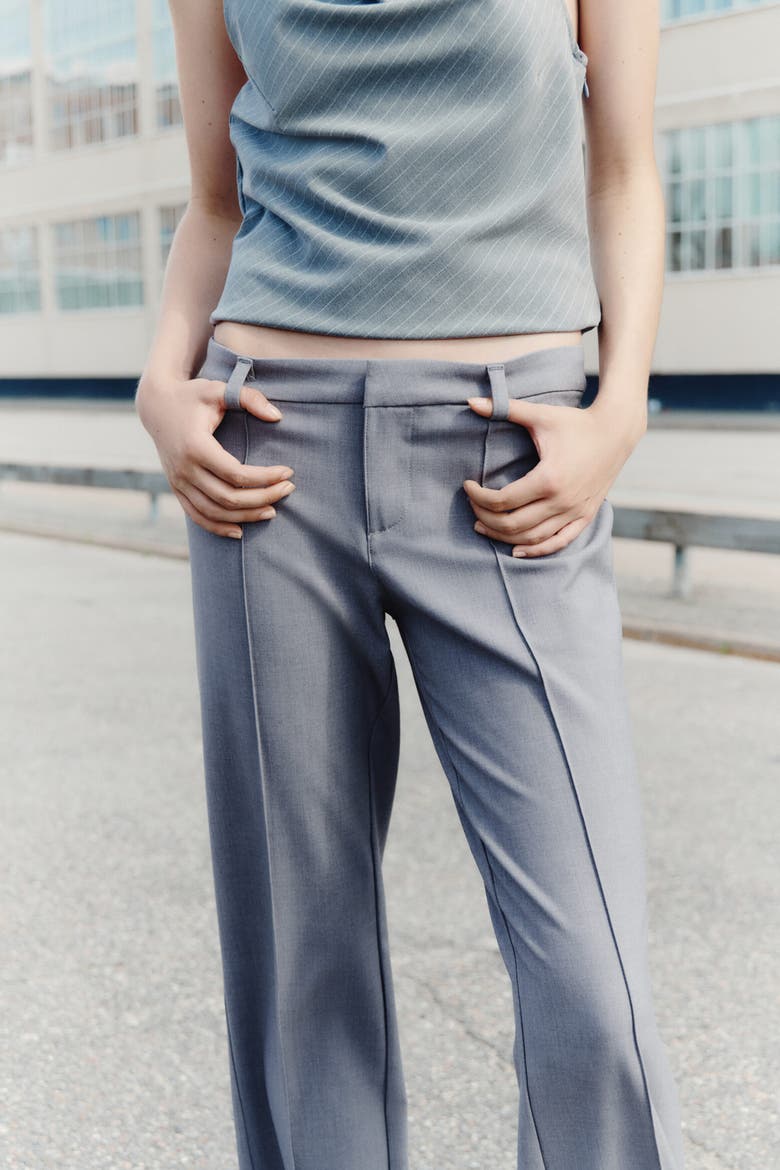 Creased Dress Pants, Alternate, color, Gray melange