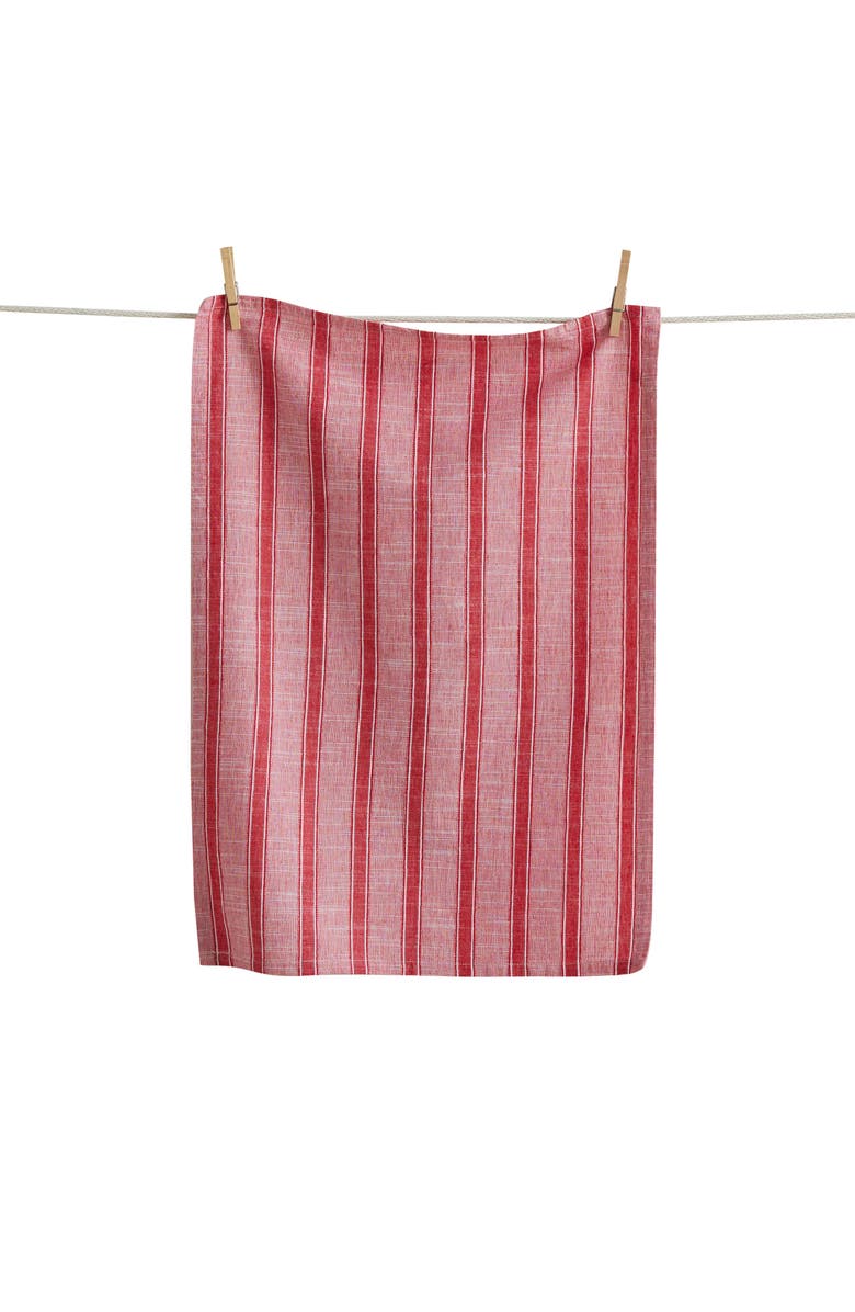tag Red & White Stripe Dishtowel Red Multi Cotton Summer, Main, color, Red