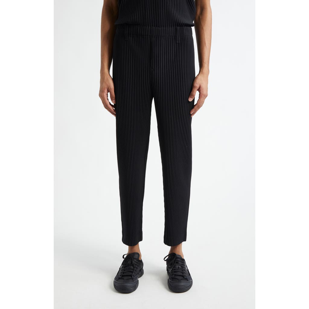 Homme Plissé Issey Miyake Basics Pleated Straight Leg Pants in Black  product