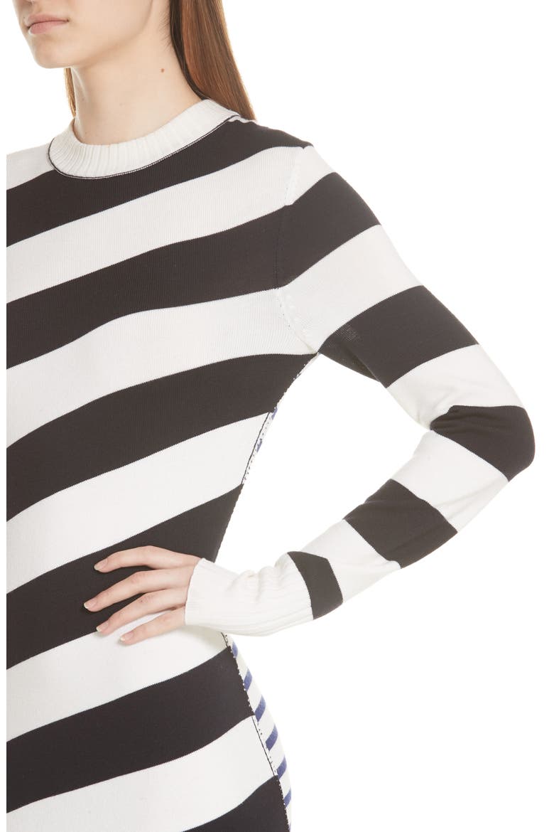 Jason Wu Mixed Stripe Merino Wool Sweater Dress, Alternate, color, STAR WHITE/MIDNIGHT