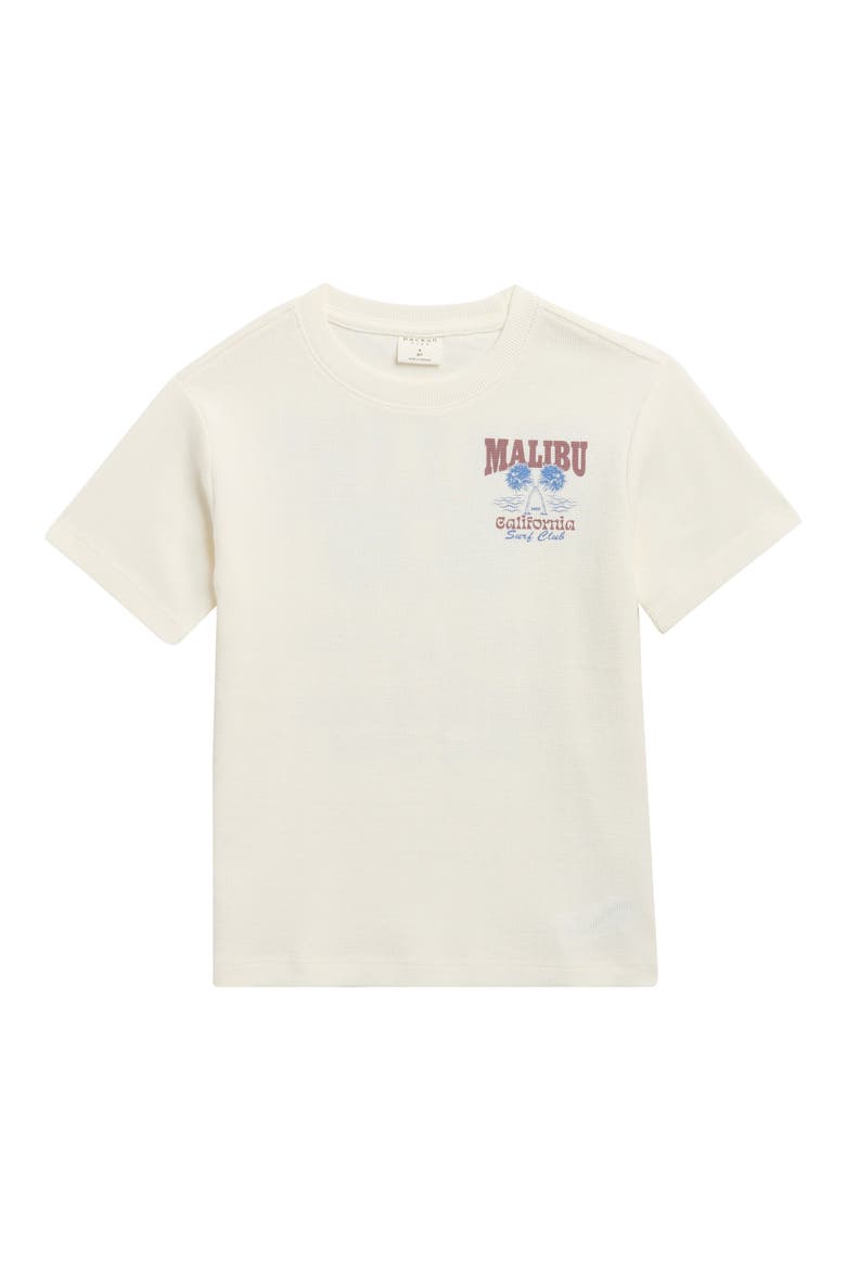 Kids' Malibu Graphic Cotton Waffle Knit T-Shirt, Main, color, OFF WHITE