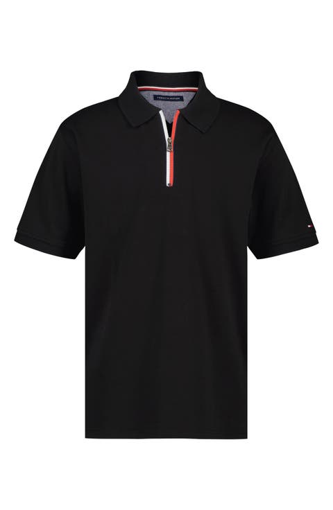 Signature Zip Short Sleeve Polo (Big Kid)