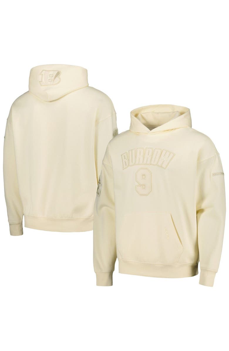 PRO STANDARD Men's Pro Standard Joe Burrow Cream Cincinnati Bengals Player Name & Number Pullover Hoodie, Main, color, Cream