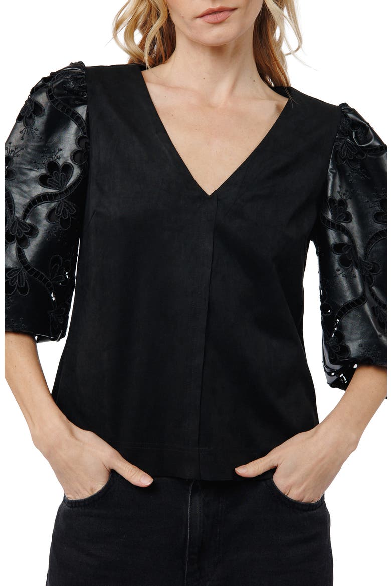 Hudson Puff Sleeve Shirt, Main, color, BLACK