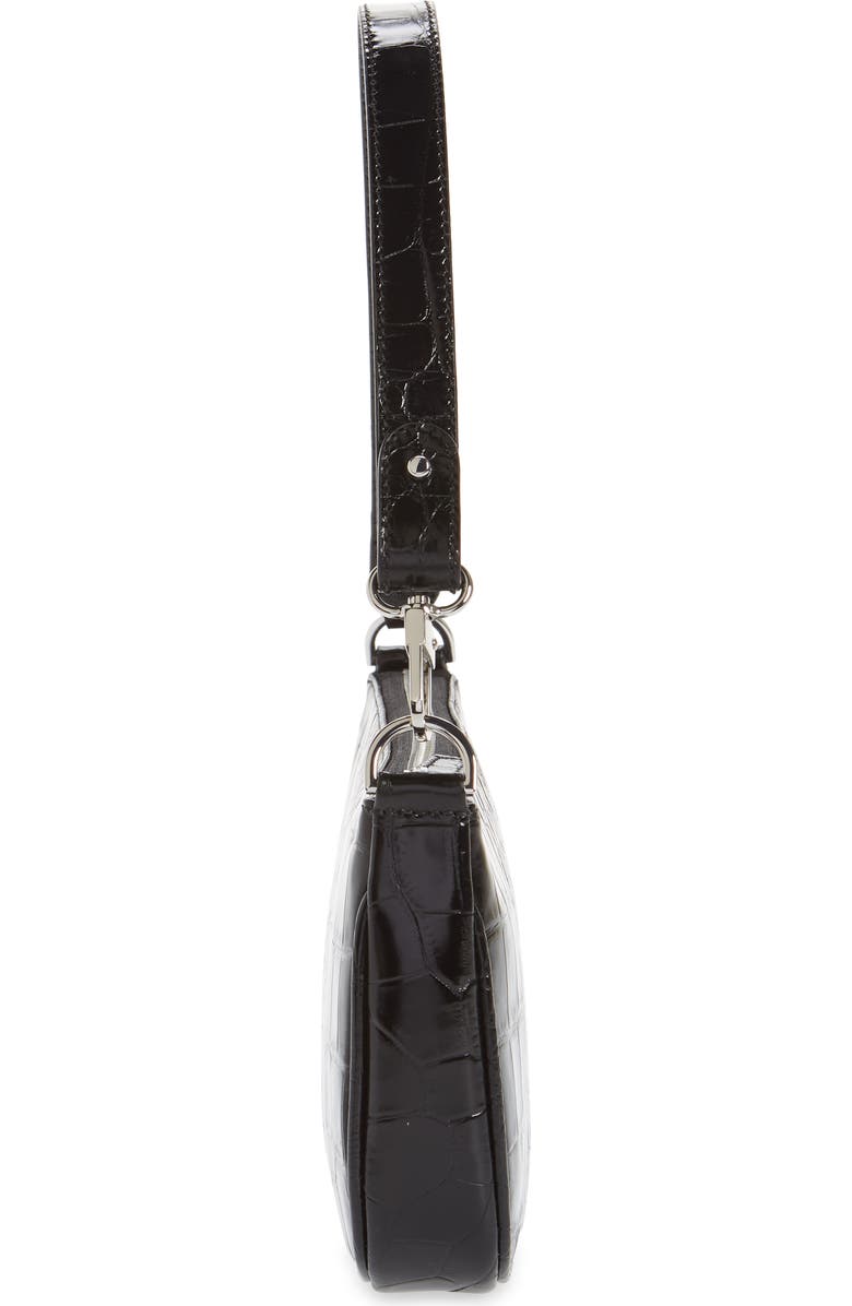 By Far Rachel Croc Embossed Leather Handbag, Alternate, color,