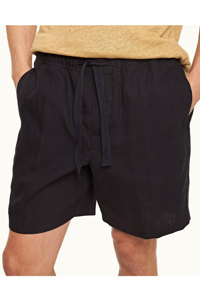 Alex Lino Relaxed Fit Italian Linen Drawcord Shorts, Alternate, color, NIGHT IRIS
