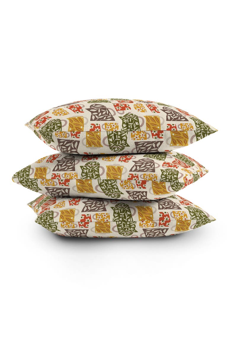 Buongiorno Retro Floral Coffee Accent Pillow, Alternate, color, GREEN