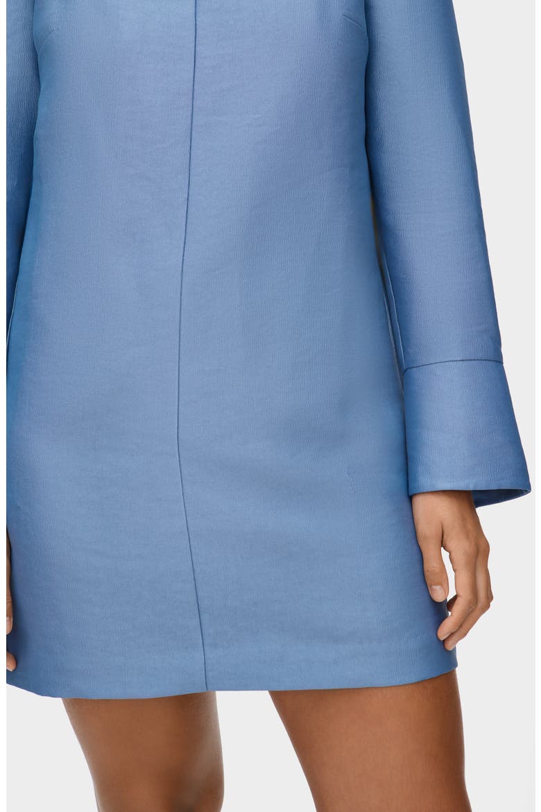 Carmel Long Sleeve Satin Minidress, Alternate, color, STEEL BLUE