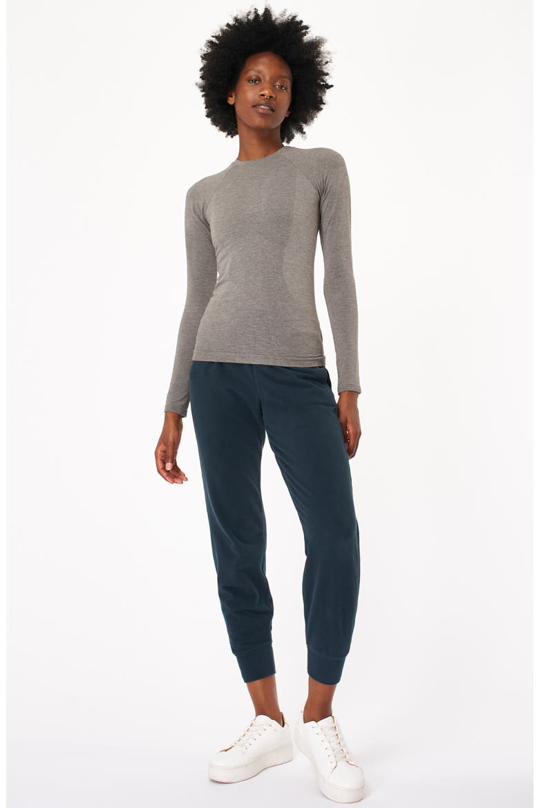 Glisten Long-Sleeve Tee, Alternate, color, CHARCOAL MARL