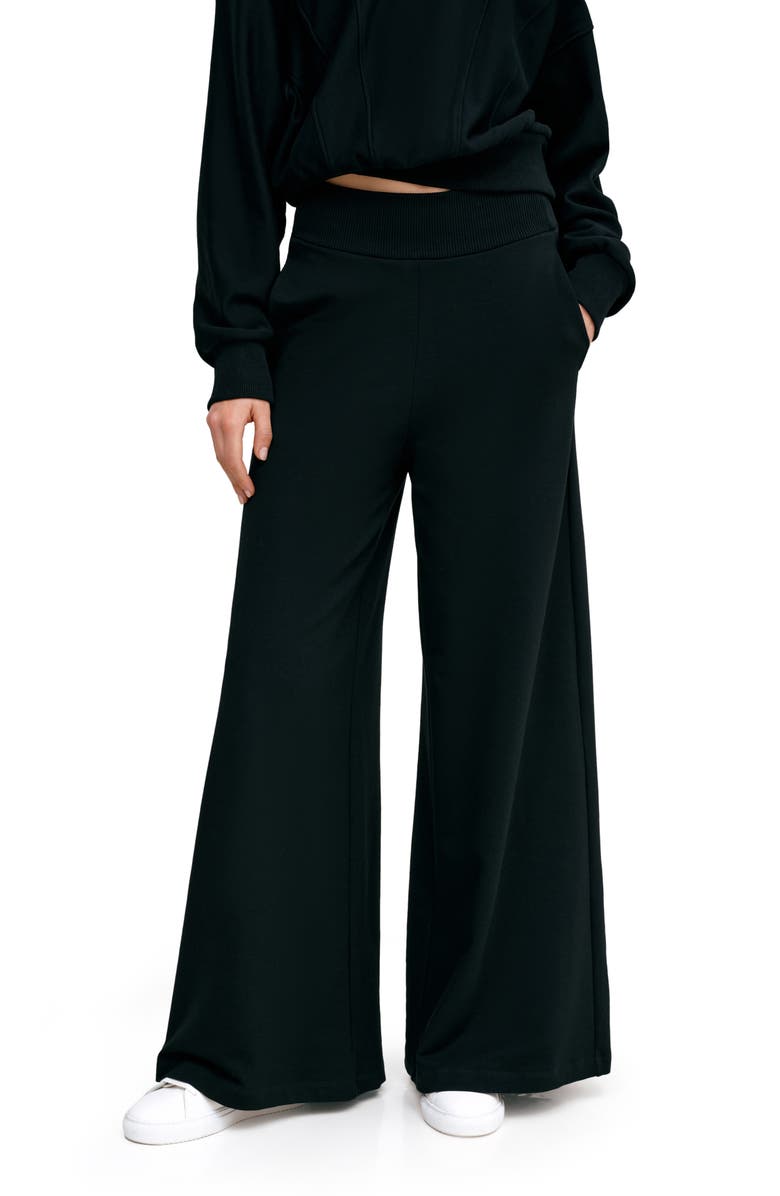 Marcella Easton Wide Leg Sweatpants, Alternate, color, Black
