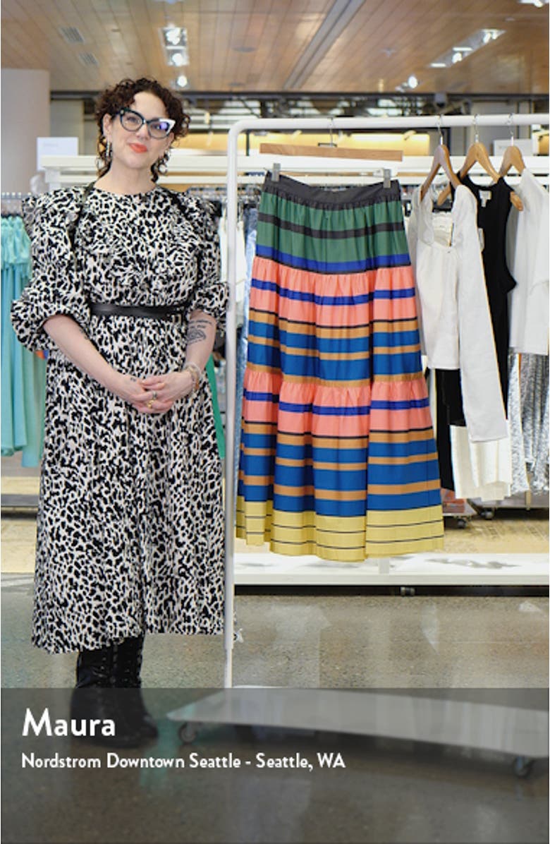 Sea Leaf Print Maxi Skirt, sales video thumbnail