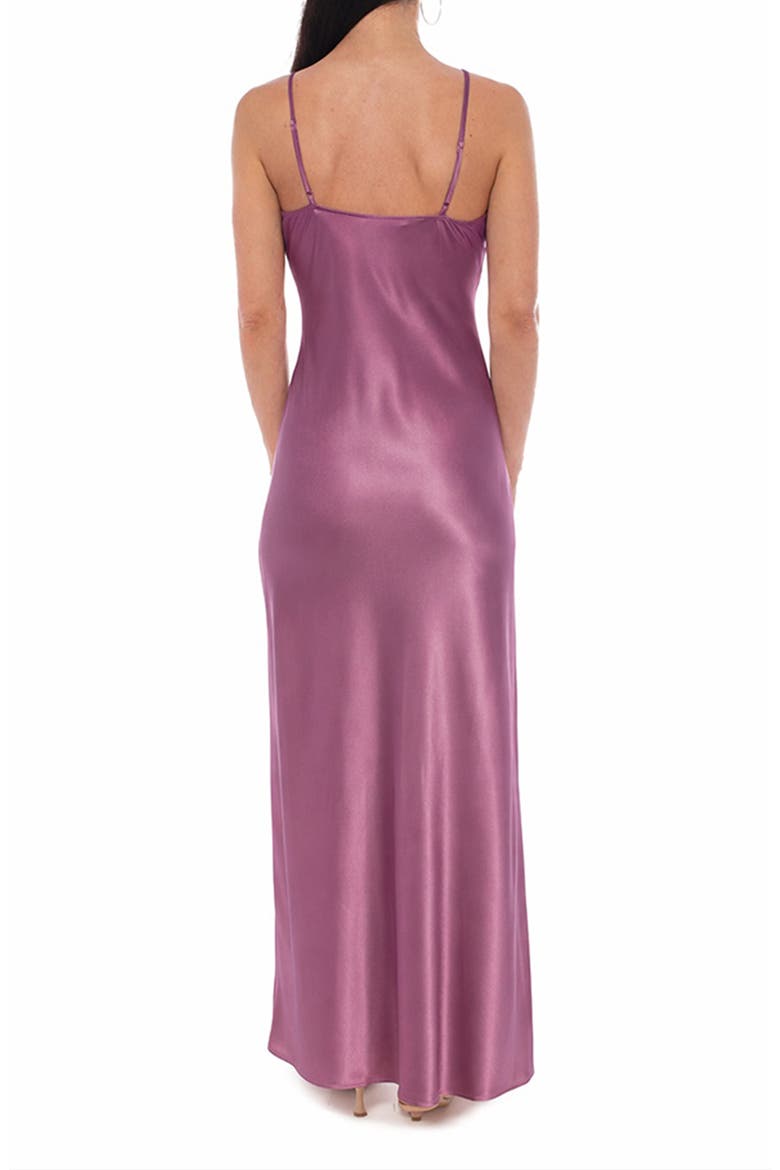 Sleeveless Cowl Neck Satin Maxi Dress, Alternate, color, ROSE