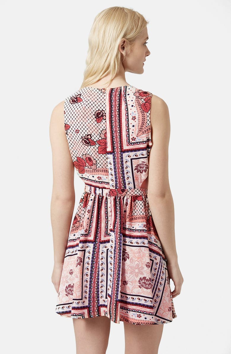 Topshop Scarf Print Sundress, Alternate, color,