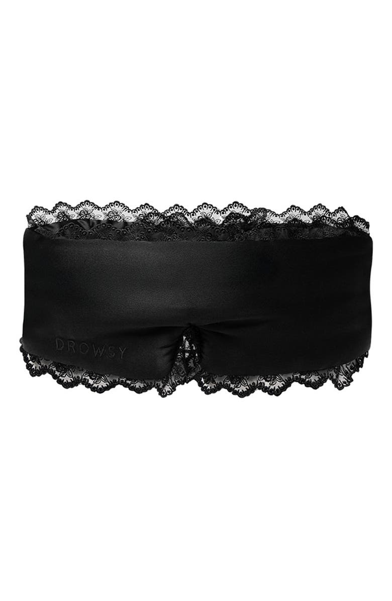 Drowsy A Paris Love Story Silk Sleep Mask, Main, color, Black