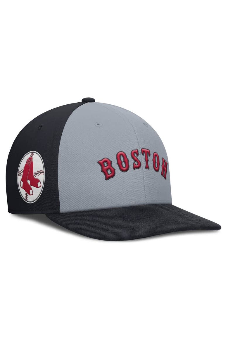 Men's Nike Gray/Navy Boston Red Sox Pro Performance Snapback Hat, Main, color, Gray
