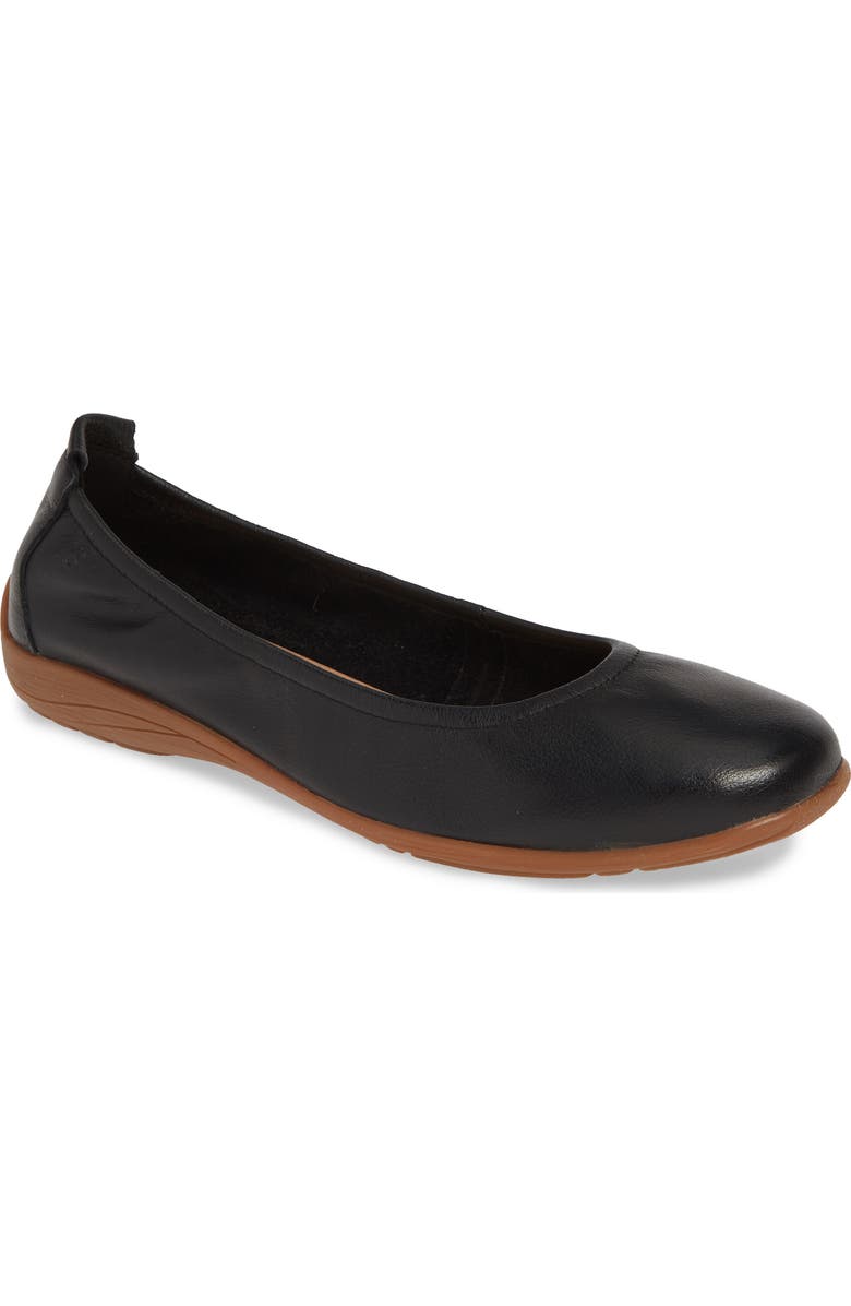 Josef Seibel Fenja 01 Flat, Main, color, Black Leather