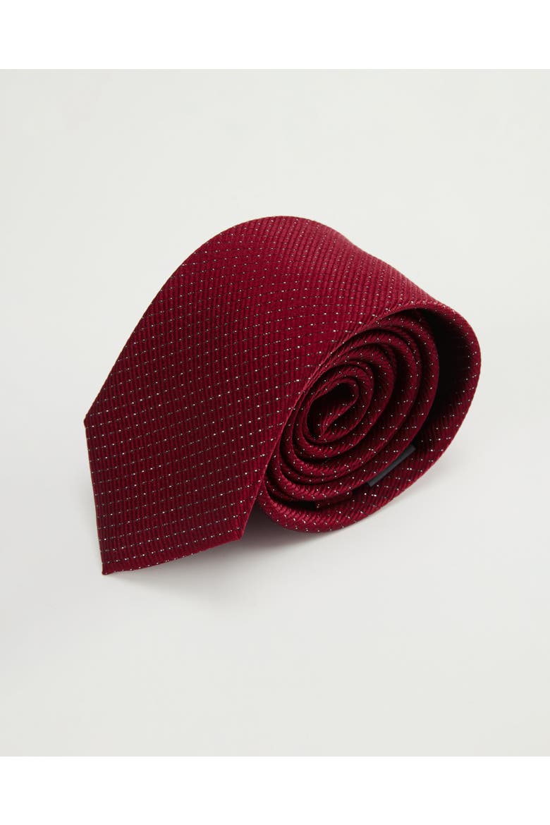 Grid Light Silk Jacquard Tie, Main, color, Burgundy