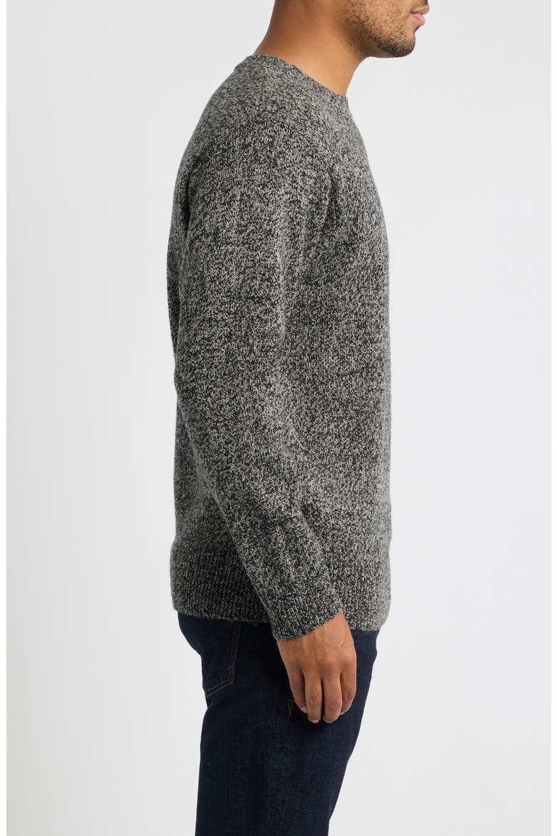 Marled Wool Crewneck Sweater, Alternate, color, BLACK/ WHEAT HEATHER