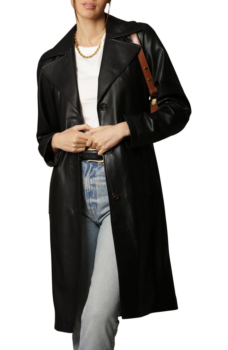 Avec Les Filles Faux Leather Topper Coat, Alternate, color,