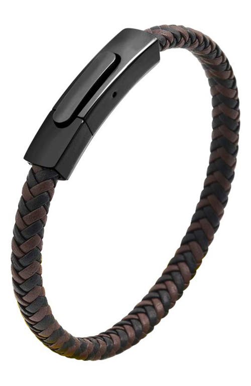 Geoffrey Beene Braided Leather Bracelet