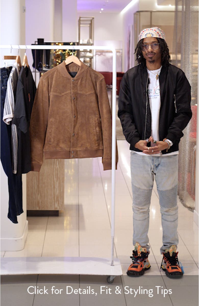 Stafford Suede Bomber Jacket, sales video thumbnail