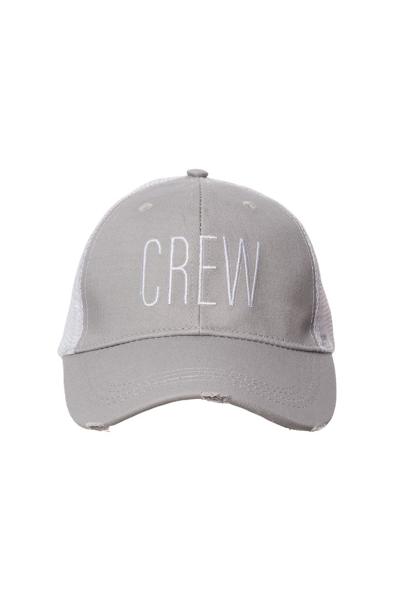 Crew Baseball Hat Cotton Grey, Main, color, Grey