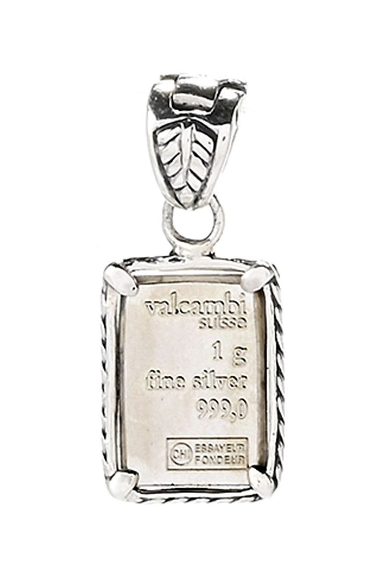 1-Gram Ingot Pendant Enhancer, Main, color, SILVER