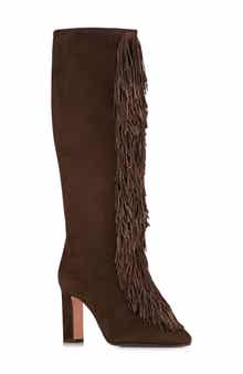Aquazzura Gytane Fringe Front Knee High Boot