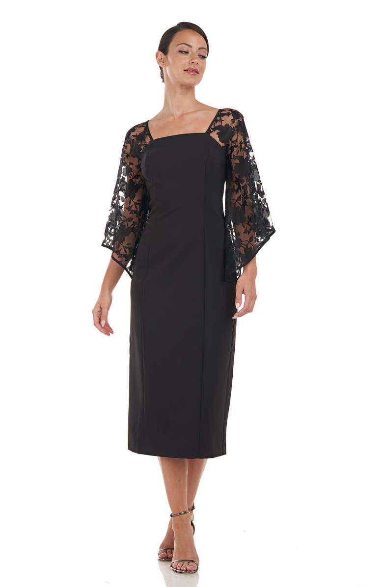 JS Collections Vivian Floral Flutter Sleeve Midi Dress, Alternate, color,